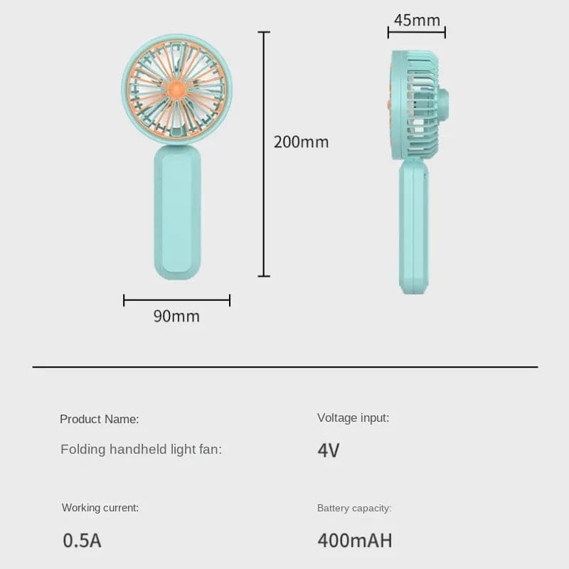 Mini Night Light Fan, Handheld Mini Fan, Foldable Dormitory Silent Portable Fan, Office Desktop Electric Fan, Foldable Cute Desk Fan, Handheld Pocket Fan, Outdoor Travel Mini Fan, Cute Rechargeable Handheld Fan