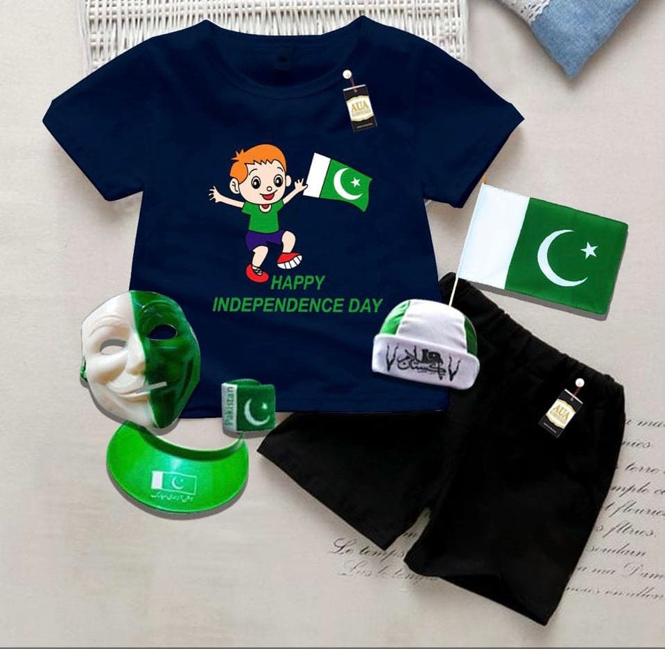 Happy Independence Day Kid Suit For Boys, 14 August Independence Day Children Dress, Kids 14 August Celebration Dress