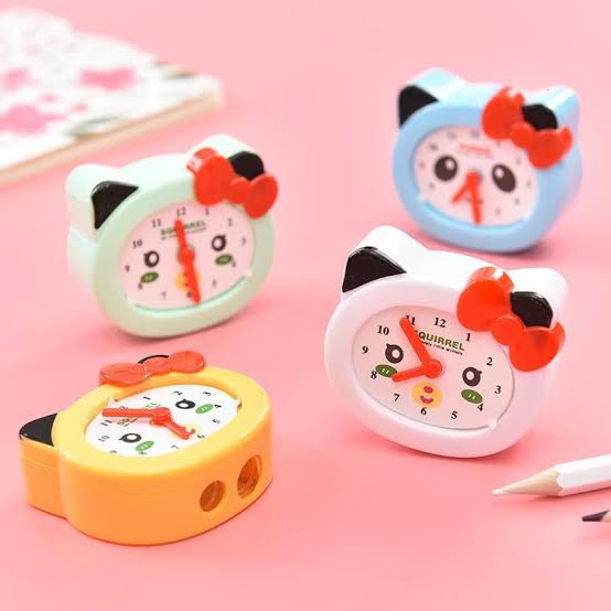 Hello Kitty Clock Sharpener, Cute Cat Pencil Sharpener, Kids Creative Pencil Clock Sharpener, Children School Accessories