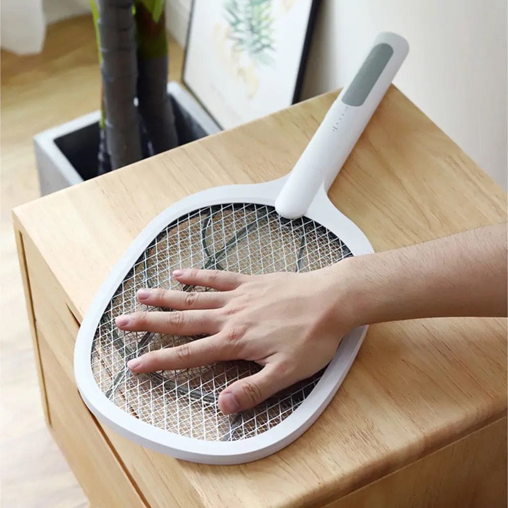 Handheld Electric Mosquito Swatter Racket, 2 in 1 Electric Bug Zapper, Mosquitoes Trap Lamp & Racket, Anti Mosquito Fly Trap, Home Bug Insect Racket, Electric Fly Swatter Racket, USB Rechargeable Electric Fly Swatter For Home and Outdoor