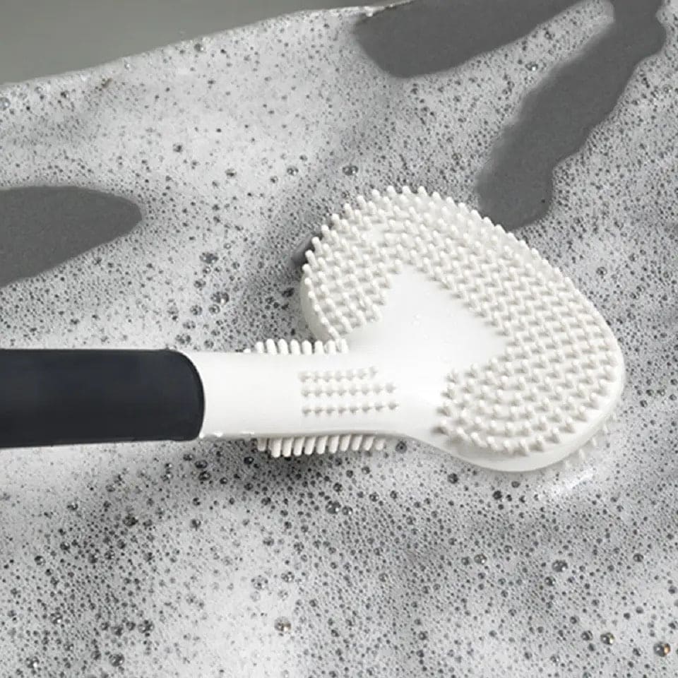 Toilet Bowl Cleaner Brush, Long Rounded Grip Wall Mounted Silicone Toilet Brushes, Dead Angle Soft Hair Cleaning Toilet Brush, Wall Mounted Silicone Toilet Brush, Silicone Golf Toilet Cleaning Brush, Tub Cleaning Brush, Flexible Bendable Toilet Brush