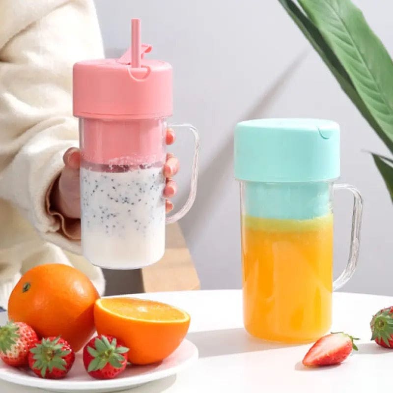 Glass Bottle Blender, 6 Blades Portable Electric Juicer, Automatic Smoothie Blender, Wireless Mixers Ice Crush Cup, Mini Cordless Crushed Ice Machine, USB Charging Fruit Vegetable Blender, Personal Blender For Shakes And Smoothies