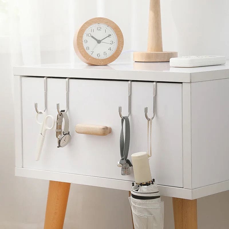 Double S Shaped Hook, Multipurpose Hook, Door Back Clothes Hanger, Over The Door Drawer Cabinet Hook, Stainless Steel Free Punching Hook, Kitchen Bathroom Cabinet Storage Hanger