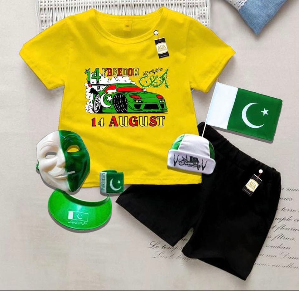 14 August Freedom Kids Suit, 14 August Azadi Dress For Kids, 14 August Kid Suit, Independence Day Kid Dress
