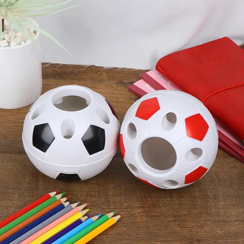 Football Desk Organizer, Creative Football Pen Holder, Desktop Soccer Shape Style Pencil Container, Multifunctional Pen Pencil Holder