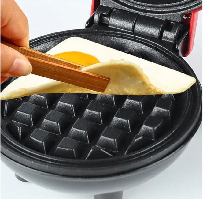 Mini Mighty Waffle Maker, Electric Waffles Maker Machine, Breakfast Dessert Baking Machine, Portable Non Stick Waffles Maker, Calf Crossing Foldable Waffle Pancake Maker, Electric Cake Maker For Pancakes Cookies Non Stick Coating