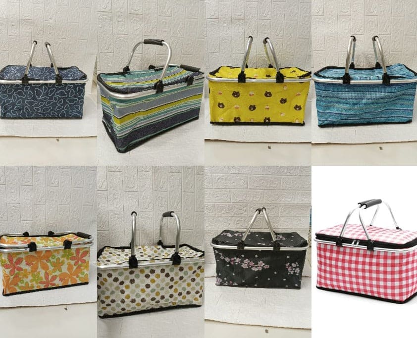 Foldable Picnic Basket, Outdoor Picnic Bag, Portable Insulated Picnic Basket, Large Capacity Camping Insulated Lunch Bag, Garden Yard Picnic Basket and Backpack, Home Storage Basket,  Hamper Insulated Picnic Basket, Folding Portable Market Basket