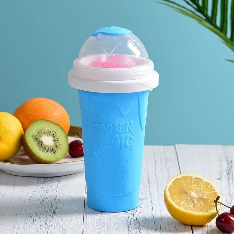 Slushy Ice Maker Cup, Silicon Ice Cream Slushy Maker Bottle Shake Cup, Magic Quick Frozen Smoothies Cup, Summer Squeeze Homemade Juice Water Bottle, Double Layer Squeeze Slushy Maker Cup, Homemade Milk Shake Ice Cream Maker