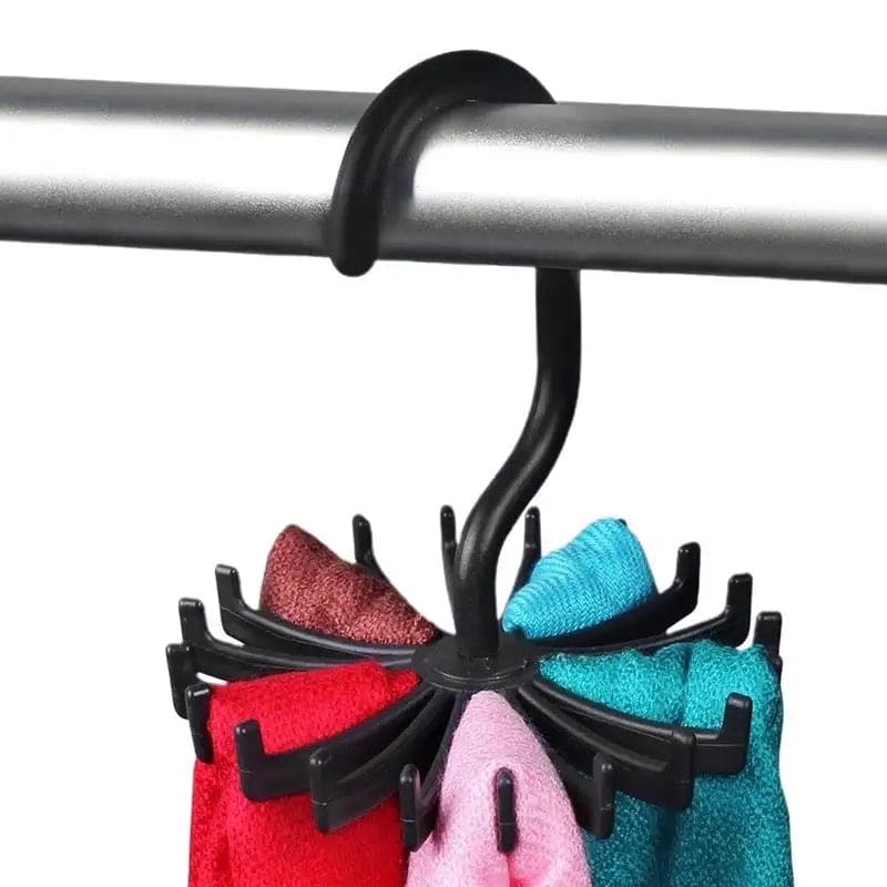 Tie Hanger, Twirl Tie Rack Holder, 20 Claw Rotating Scarf Hangers, Belt Scarves Hooks Hanger, Clothing Accessory Hanging Hook, Adjustable Tie Racks for Closet Organizer, Plastic Portable Tie Rack For Closets