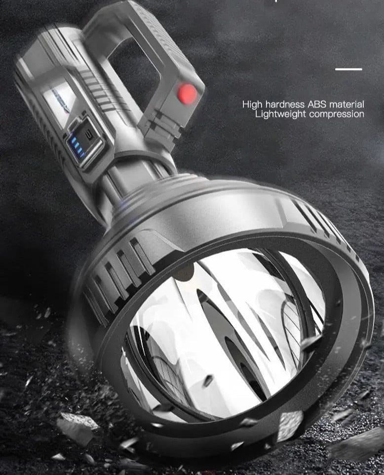 Portable Search Light, Big Beam Long Range Flashlight, Lantern Outdoor Patrol Flashlight, USB Rechargeable Waterproof Torch, Mountable Bracket Handheld Searchlight, 3 Modes Handheld Spotlight, Hiking Camping Emergency Lamps