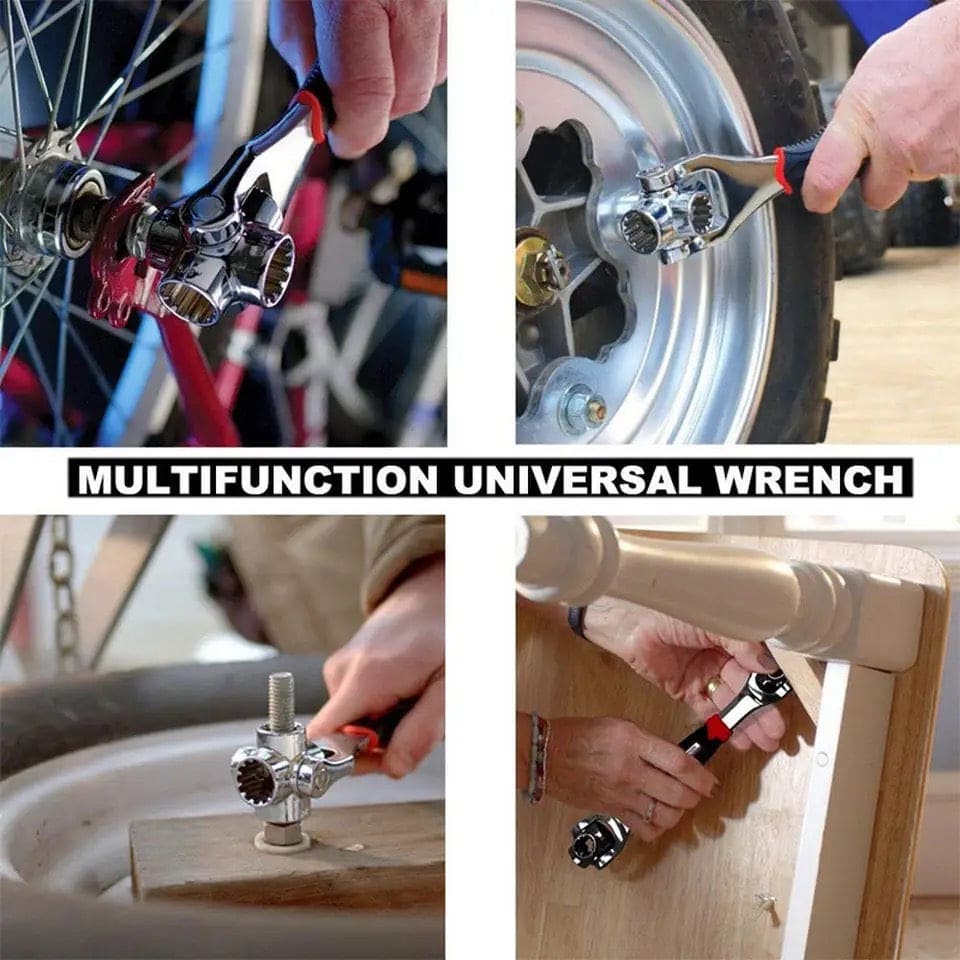 Double Head Torque Socket Wrench , 8 In 1 Socket Wrench, Multifunctional Spanner With 360 Degree Rotating Head, Multi Spanner Tool, Furniture Car Repair Spline Bolts Wrench, Multipurpose Tiger Socket Wrench, Universal Hand Tool Wrench.
