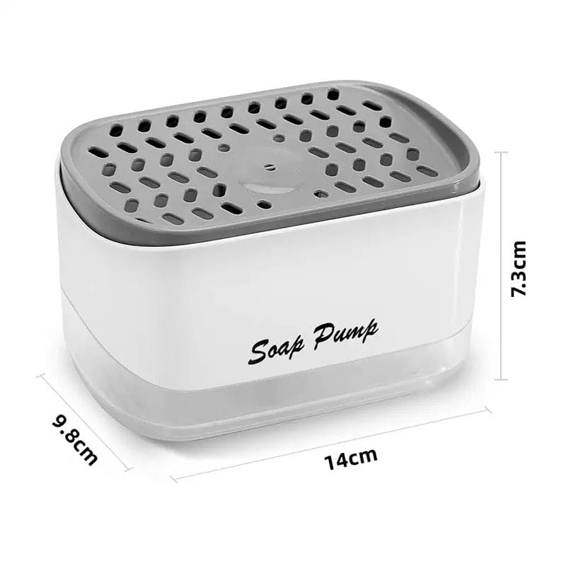 2 In 1 Caddy Soap Dispenser, Automatic Liquid Soap Dispenser, Caddy Soap Dispenser, Manual Press Liquid Soap Dispenser, Soap Dispenser With Sponge Holder, Cleaning Liquid Pump Dispenser Container, Home Bathroom Kitchen Soap Dispenser With Sponge