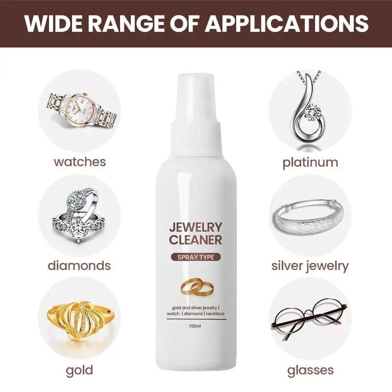 Fine Jewelry Liquid Cleaner, 100ml Jewelry Cleaner, Diamond Silver Gold Jewelry Cleaning Spray, Jewelry Polish Cleaner,  Silver Gold Brass Jewelry Cleaner Cleaning Spray, Multipurpose Spray Cleaner