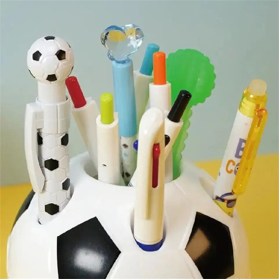 Football Desk Organizer, Creative Football Pen Holder, Desktop Soccer Shape Style Pencil Container, Multifunctional Pen Pencil Holder