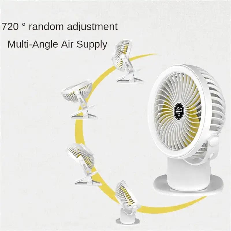 Tent Fan With LED Light, Portable Desk Clip Fan, Rechargeable Clip LED Fan, Comfortable Desktop Small Fan, 3D Cyclic Usb Fan, Three In One Rotary Electric Fan, Dormitory Quiet Office Desktop Clip Charging Fan, Ultra Long Range Silent Clip Fan