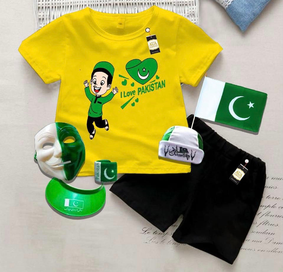 I Love Pakistan Kid Suit, 14 August Kids Dress, Pakistan Independence Day Kid Dress