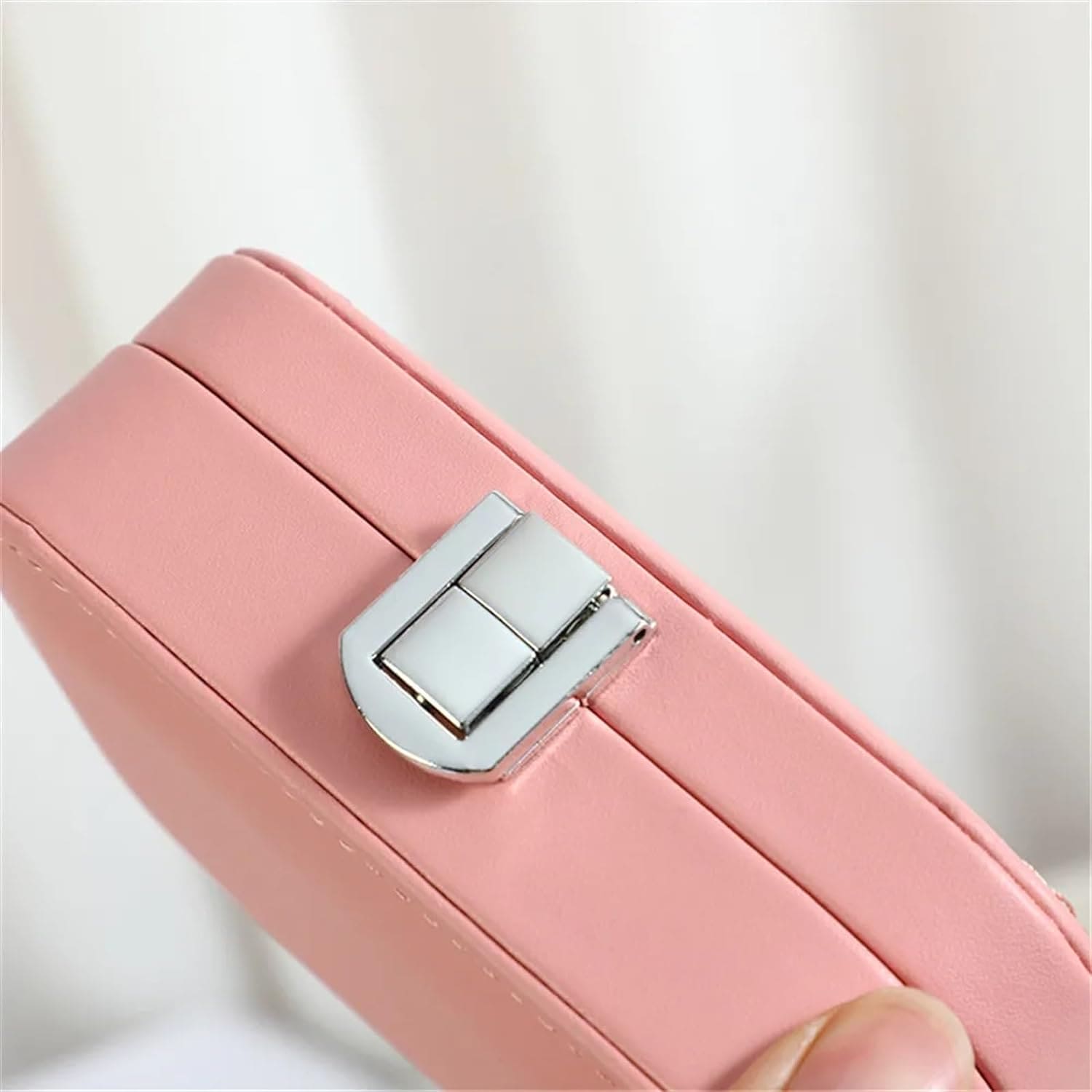 Mini Rectangular Leather Jewellery Box, Mini Macaron Jewelry Box, Double Layer Jewellery Storage Box, Travel Jewellery Ornaments Storage Case, Multifunction Necklace Earring Storage Case, Jewellery Display Case