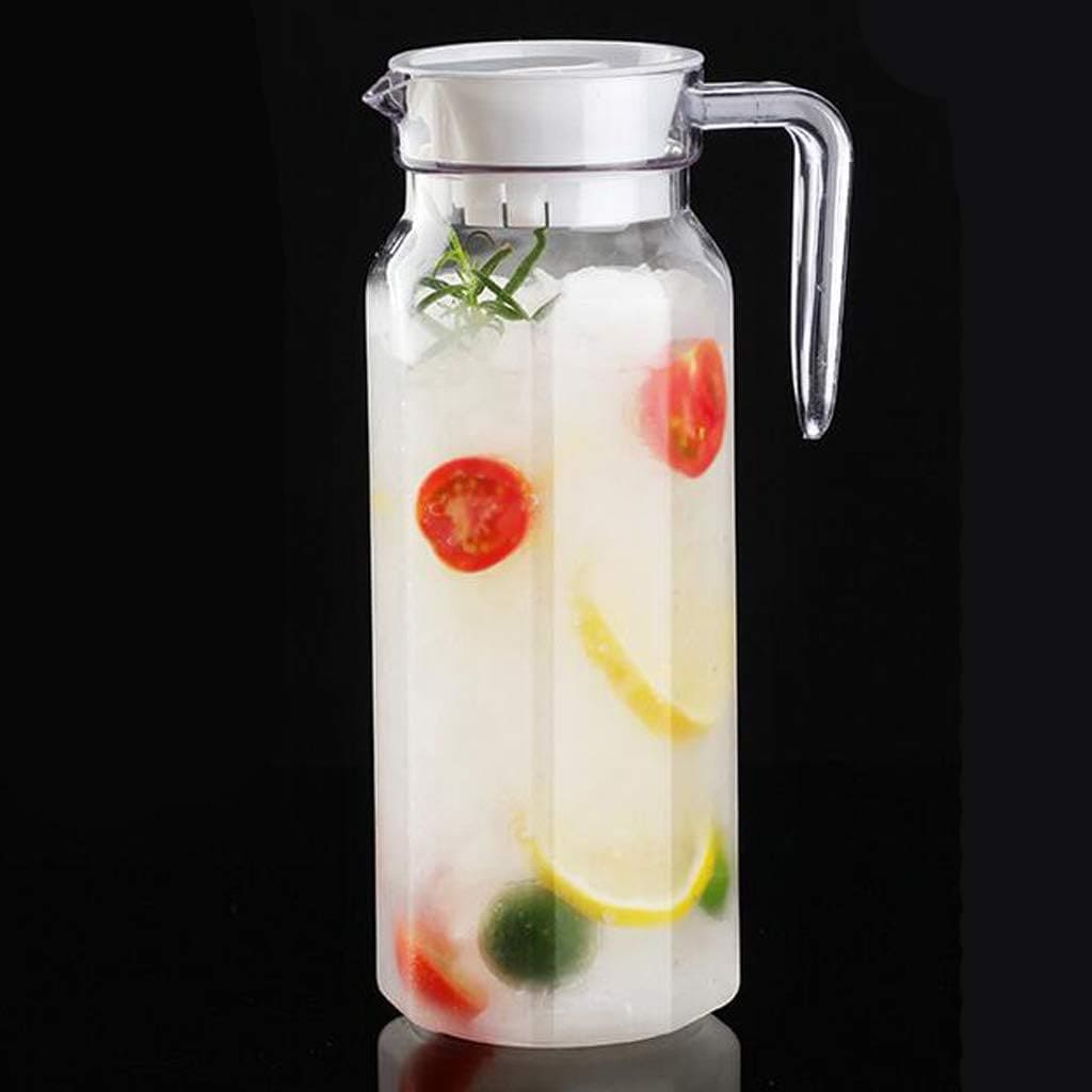 Strip Line Water Jug, 1100ml Beverage Pitcher With Lid, Acrylic Transparent Cold Water Jug, Dining Table Beverage Container, Large Capacity Water Container For Home