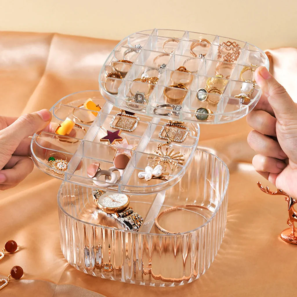 Acrylic Jewelry Organizer Storage Elegant Transparent Crystal