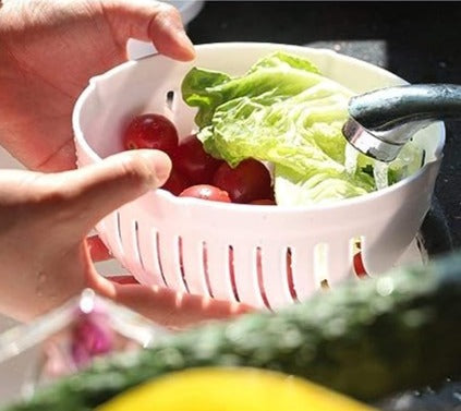 Salad Cutter Bowl, Snap Salad Cutter Bowl, Multifunctional Fast Strainer Salad Cutter Bowl, Household Fruit Salad Bowl, Button Style Salad Cutting Bowl, Strainer Fresh Salad Slicer Bowl, Magical Salad Maker
