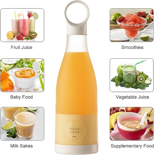 Anti Drip Blender, Mini Shake Smoothie Blender, Wireless Electric Juicer, Travel Electric Portable Mixer Bottle, Portable Smoothies Blender