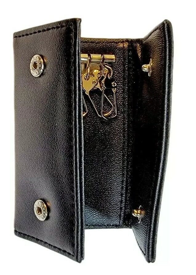 Leather Keychain Pouch, Personalized Key Holder, Wallet Style Snap Close Keyrings, Engraved Key Case