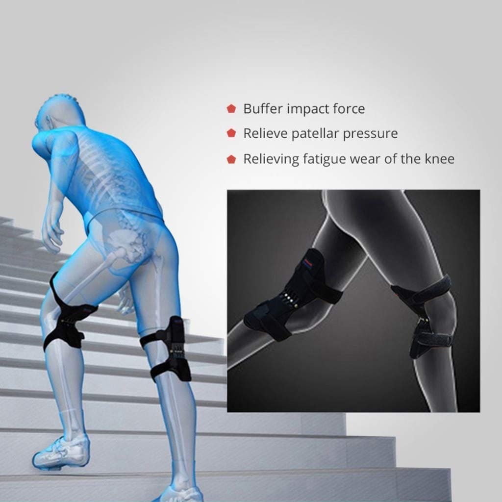 Knee Support Booster, Power Support Knee Pads, Breathable Non-slip Lift Knee Pad, Rebound Spring Force Knee Booster, Exoskeleton Help Walking Knee Booster, Gym Sports Health Care Leg Stretcher, Joint Support Spring Stabilizer