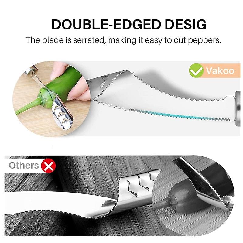 Pepper Core Cleaner, Vegetable Slicer Cutter, Corers Seed Remover, Jalapeno Pepper Corer Cutter Slicer, Core Seed Remover, Steel Pepper Core Seeder, Multifunction Fruit And Vegetable Corer