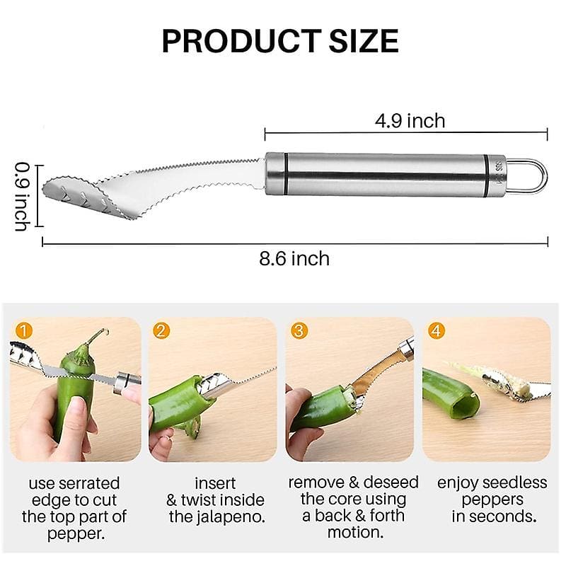 Pepper Core Cleaner, Vegetable Slicer Cutter, Corers Seed Remover, Jalapeno Pepper Corer Cutter Slicer, Core Seed Remover, Steel Pepper Core Seeder, Multifunction Fruit And Vegetable Corer
