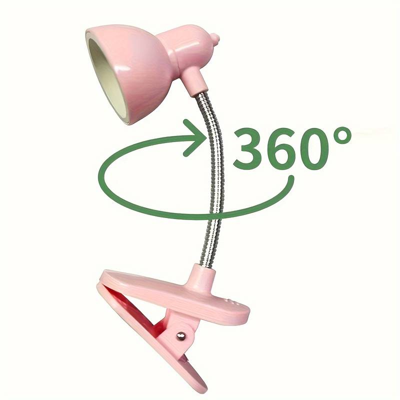 Mini Book Lamp, 360 Rotatable lamp With Clamp, Mini Clip On Study Desk Lamp, Flexible Bedside Table Lighting Lamp,  Home Portable Book Clip Lamp