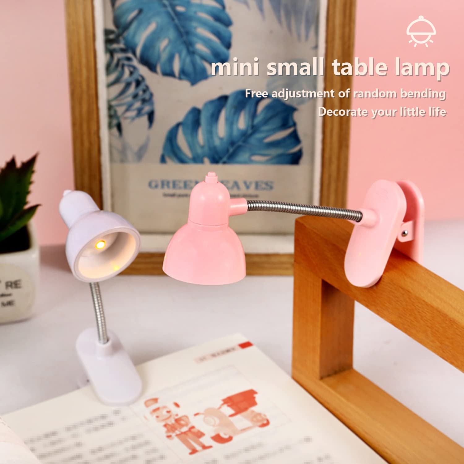 Mini Book Lamp, 360 Rotatable lamp With Clamp, Mini Clip On Study Desk Lamp, Flexible Bedside Table Lighting Lamp,  Home Portable Book Clip Lamp