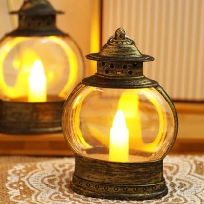 Electronic Candle Lamp, Lantern Garden Decorative Light, Smokeless Portable Hanging Lantern, Electronic Candle Craft Horse Light, Wind Light Candle