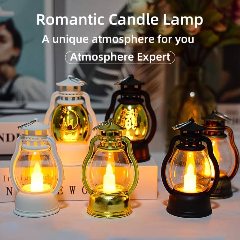 Mini Lantern Lamp, Kerosene Retro Oil Lamp, Flameless LED Lamp, Electronic Candle Light, Smokeless Portable Hanging Lantern,  Electronic Candle Craft Horse Light, Wind Light Candle, Wedding Arrangement Atmosphere Light