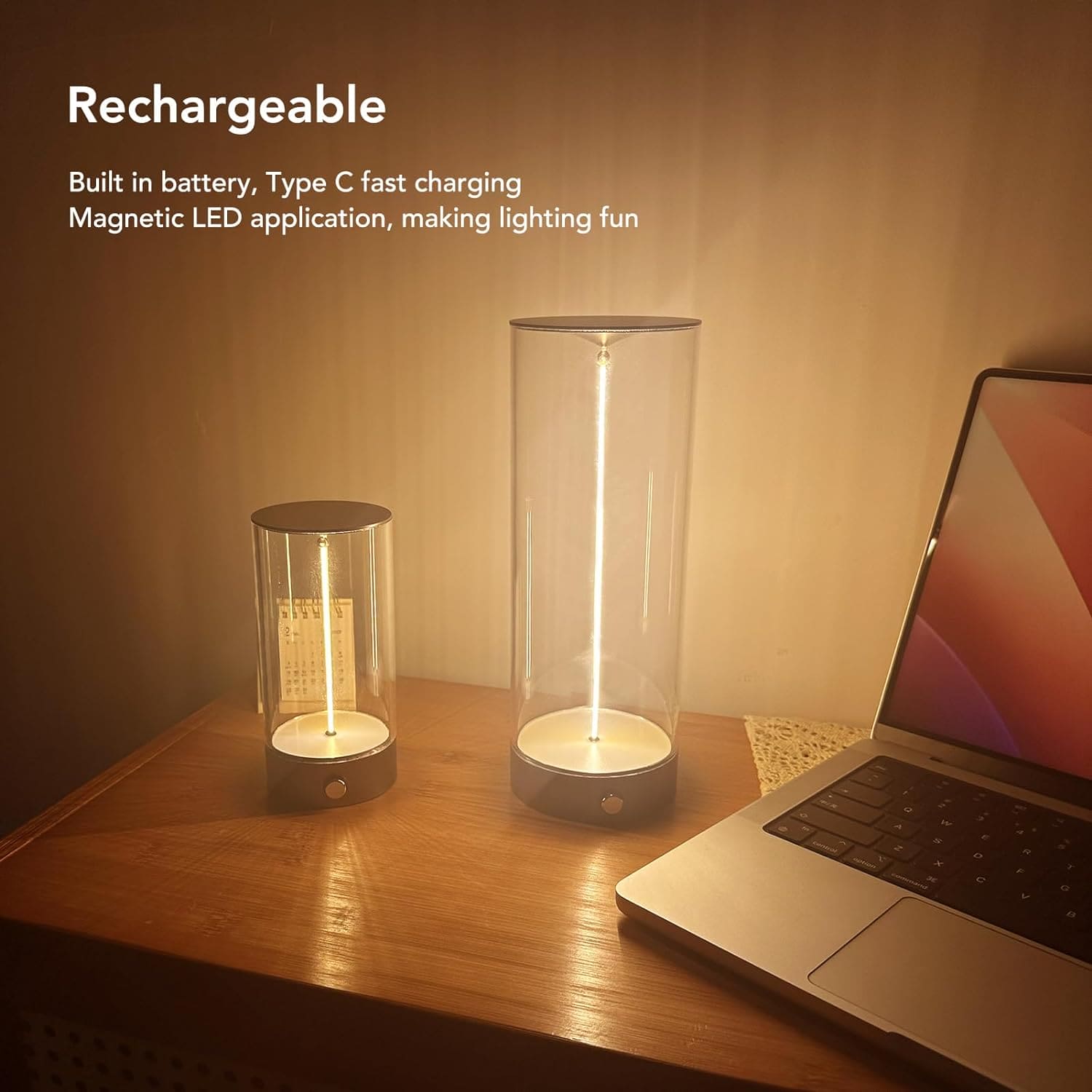 Magnetic Filament Cordless Lamp, Movable Minimalist Table Lamp, 3 Levels Touch Dimmable Rechargeable Nightstand Light, Creative Ambient Light Bar, Outdoor Decoration Night Light, Home Living Room Table Lamp