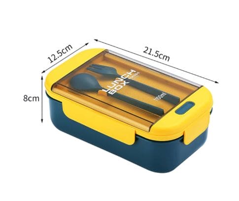 2 Compartment Lunch Box, Convenient Sealed Bento Lunch Box, Picnic Hiking Lunch Container, Detachable Food Container With Fork Spoon, Child's Student Adults Food Containers