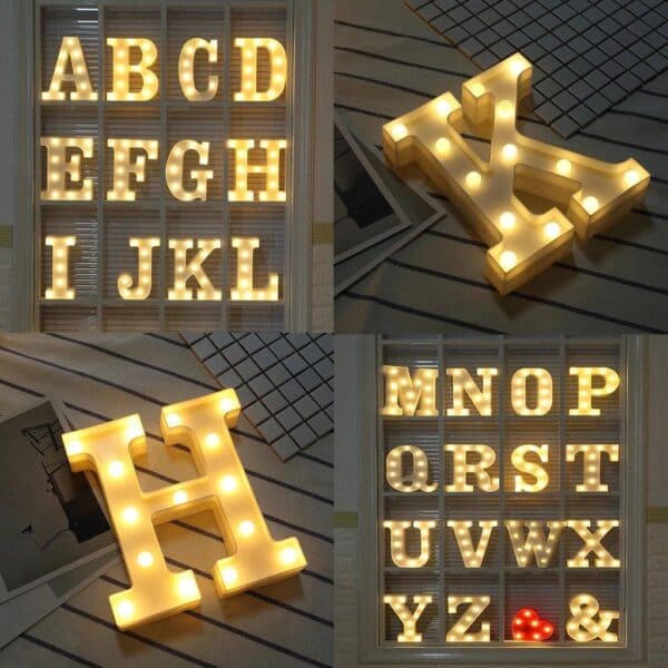 White Led Alphabets Letters, Alphabet Led Letter Lights, A To Z Light Up Letters Sign Night Light