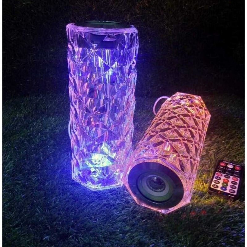 Rectangle Crystal Lamp With Bluetooth Speaker, Projector Rose Desk Lamps With Bluetooth Speaker, Bluetooth Speaker Crystal Lamp with Remote