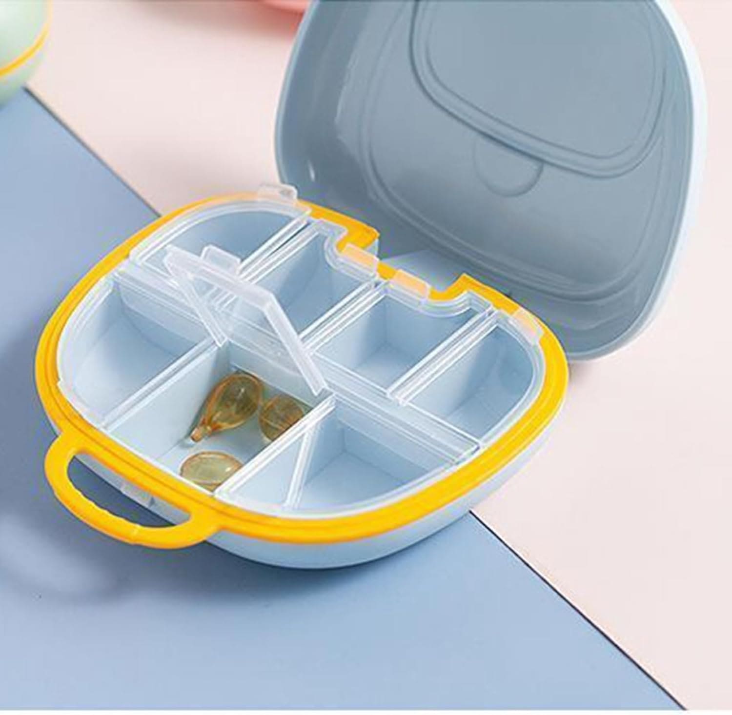 Briefcase Pill Box, Splitters Pill Case Holder, Portable 7 Grid Mini Pill Box, Outdoor Travel Pill Protect Container, Tablet Storage Dispenser Container