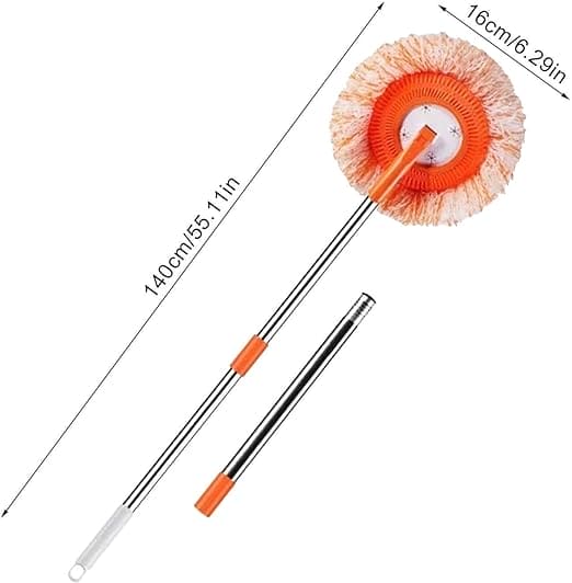 Round Spin Mop For Wash, Multifunctional Wash Floor Mop, Three Section Telescopic Handle Household Tool, Glass Floors Car Wash Mop, Rotating Wall Cleaning Mop