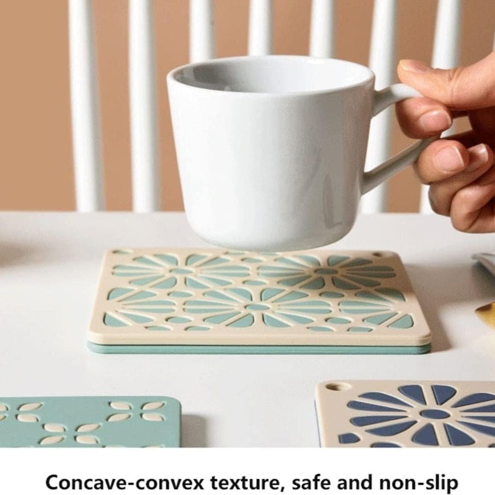 Split Silicon Table Mat, Heat-Resistant Silicone Placemat, Hollow Out Non-Slip Table Mats, Heat Resistant Mat Coaster, Bowl Cup Table Mat, Reusable Household Place Mats