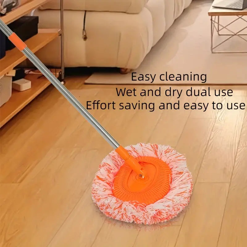 Round Spin Mop For Wash, Multifunctional Wash Floor Mop, Three-Section Telescopic Handle Household Tool, Glass Floors Car Wash Mop, Rotating Wall Cleaning Mop