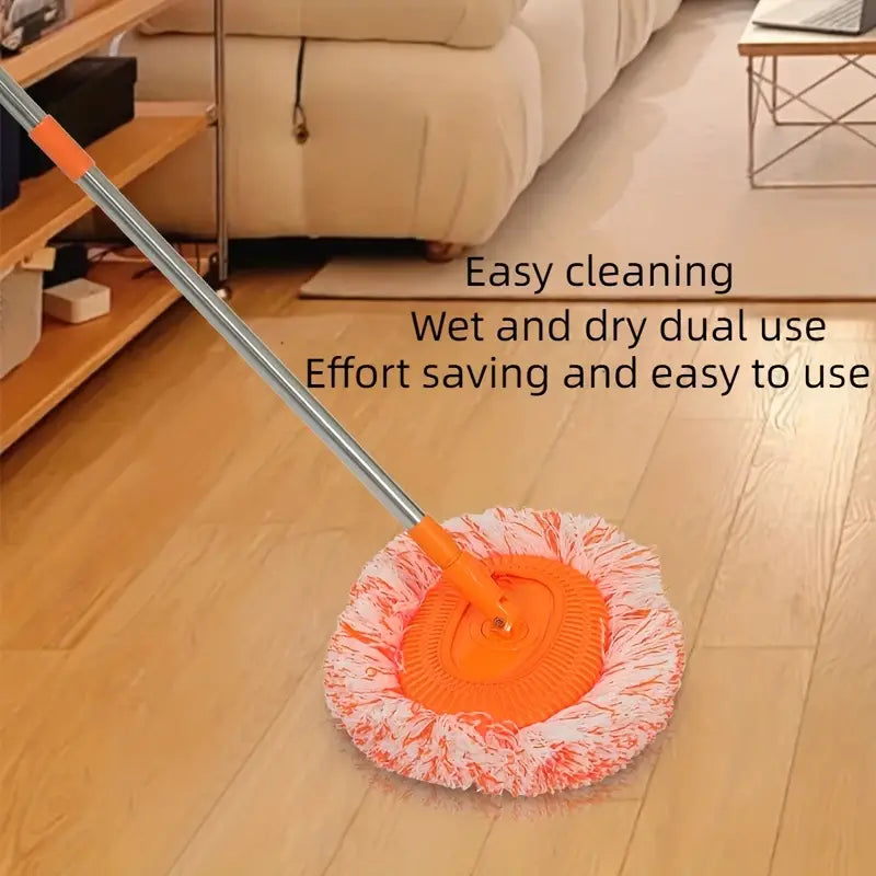 Round Spin Mop For Wash, Multifunctional Wash Floor Mop, Three Section Telescopic Handle Household Tool, Glass Floors Car Wash Mop, Rotating Wall Cleaning Mop