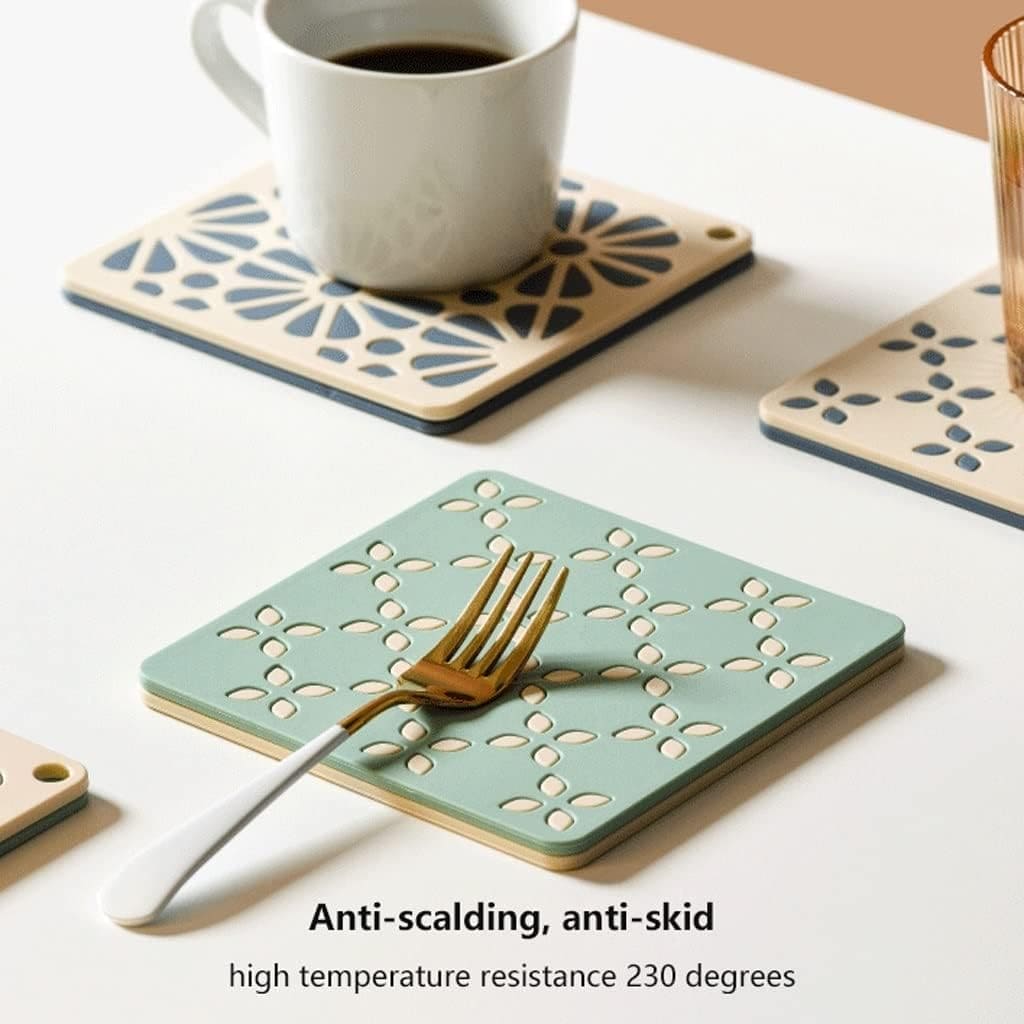 Split Silicon Table Mat, Heat-Resistant Silicone Placemat, Hollow Out Non-Slip Table Mats, Heat Resistant Mat Coaster, Bowl Cup Table Mat, Reusable Household Place Mats