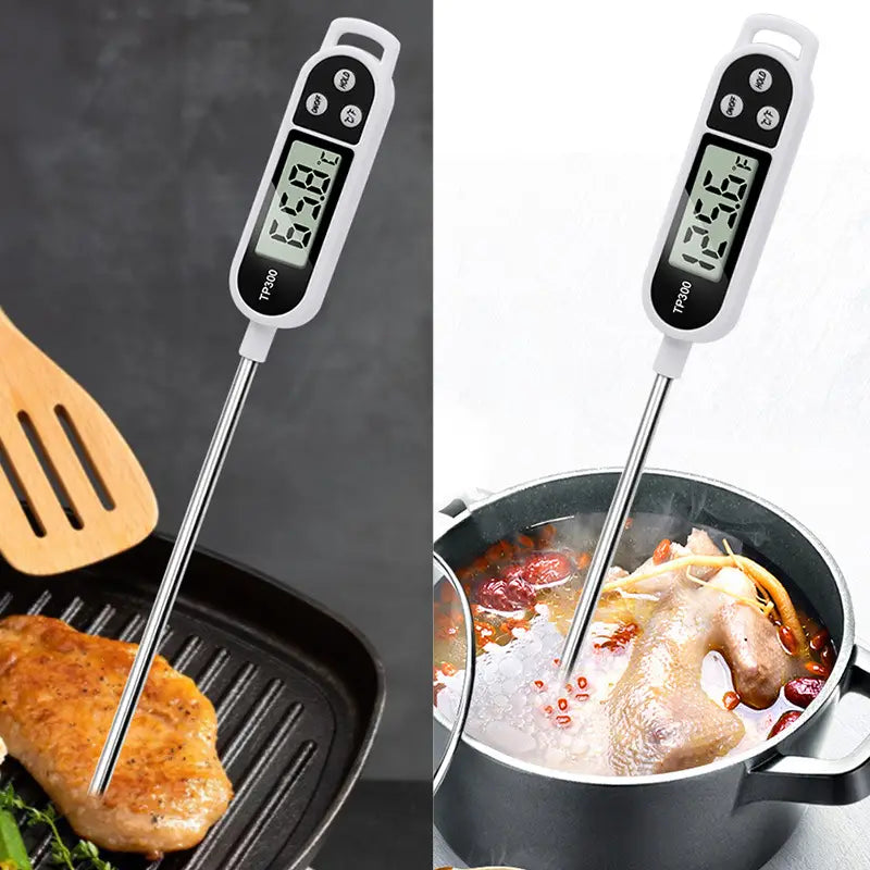 Pen Shape Digital Food Thermometer, Food Probe Digital Cooking Thermometer, Instant Read Digital Thermometer, Cooking Temperature Measure Probe Tool, Stainless Steel Probe