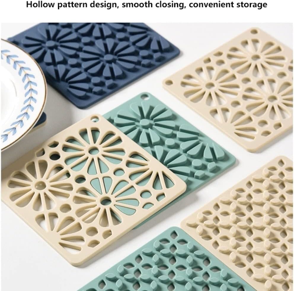 Split Silicon Table Mat, Heat-Resistant Silicone Placemat, Hollow Out Non-Slip Table Mats, Heat Resistant Mat Coaster, Bowl Cup Table Mat, Reusable Household Place Mats