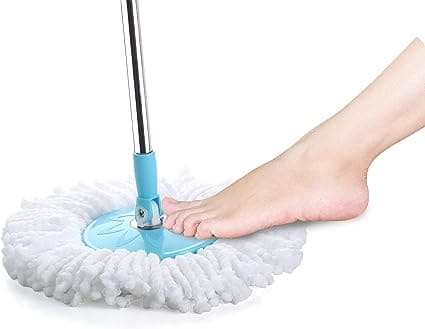 Multipurpose Neez Mop, Spin Cleaning Mop Stick, Self Adhesive Mop and Broom Holder, Extendable Floor Cleaning Mop, Detachable Swivel Squeeze Mop, Long Handled Microfiber Floor Mop