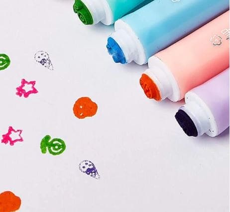 Set Of 6 Pencil Shape Highlighter, Cute Design Stamp Highlighter Pens, Fluorescent Coloring Pens for Student Office School Home