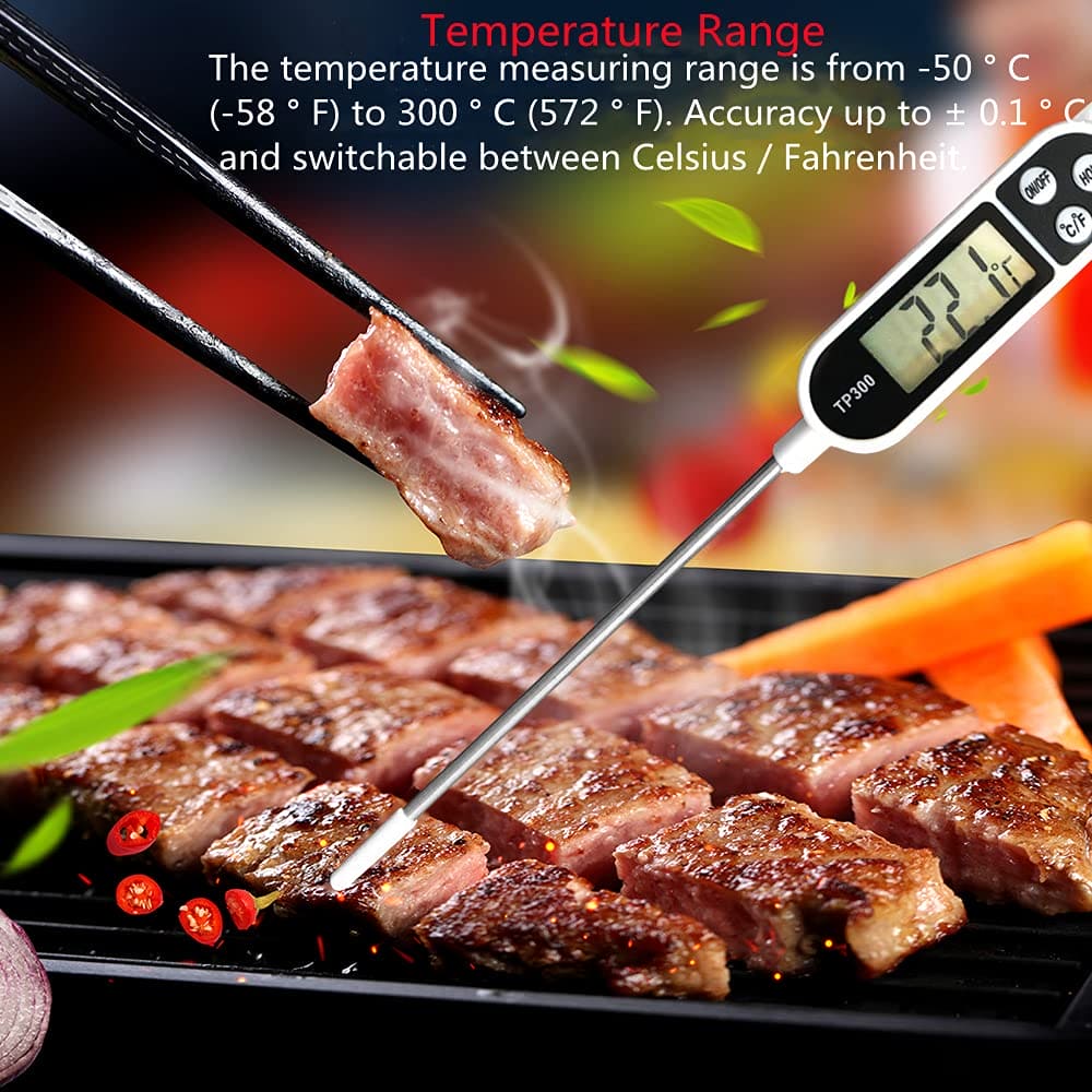 Pen Shape Digital Food Thermometer, Food Probe Digital Cooking Thermometer, Instant Read Digital Thermometer, Cooking Temperature Measure Probe Tool, Stainless Steel Probe