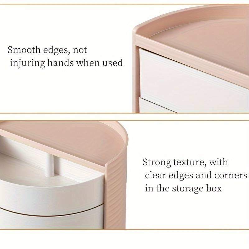 Creative Semicircle Storage Box, 3 Layer Travel Jewelry Box, Multi Layer Countertop Makeup Organizer, Multifunctional Half Circular Dressing Beauty Box, Student Stationery Cosmetic Storage Organizer