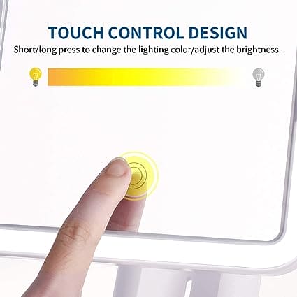Trifold Makeup LED Mirror, Dorm Dressing Mirror Beauty Light, Smart Complementary Makeup Mirror, Tabletop Small Makeup Decorative Mirror Desk Led, Touch Screen Portable Table Cosmetic Mirror for Travel Cosmetic Office